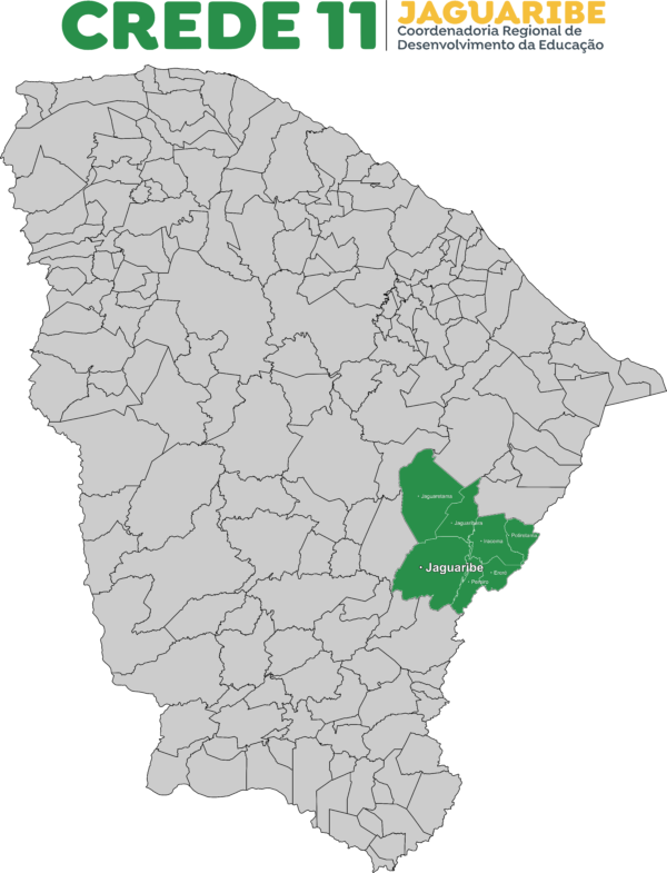 Mapa do Estado do Ceará, destacando a região da CREDE 11.