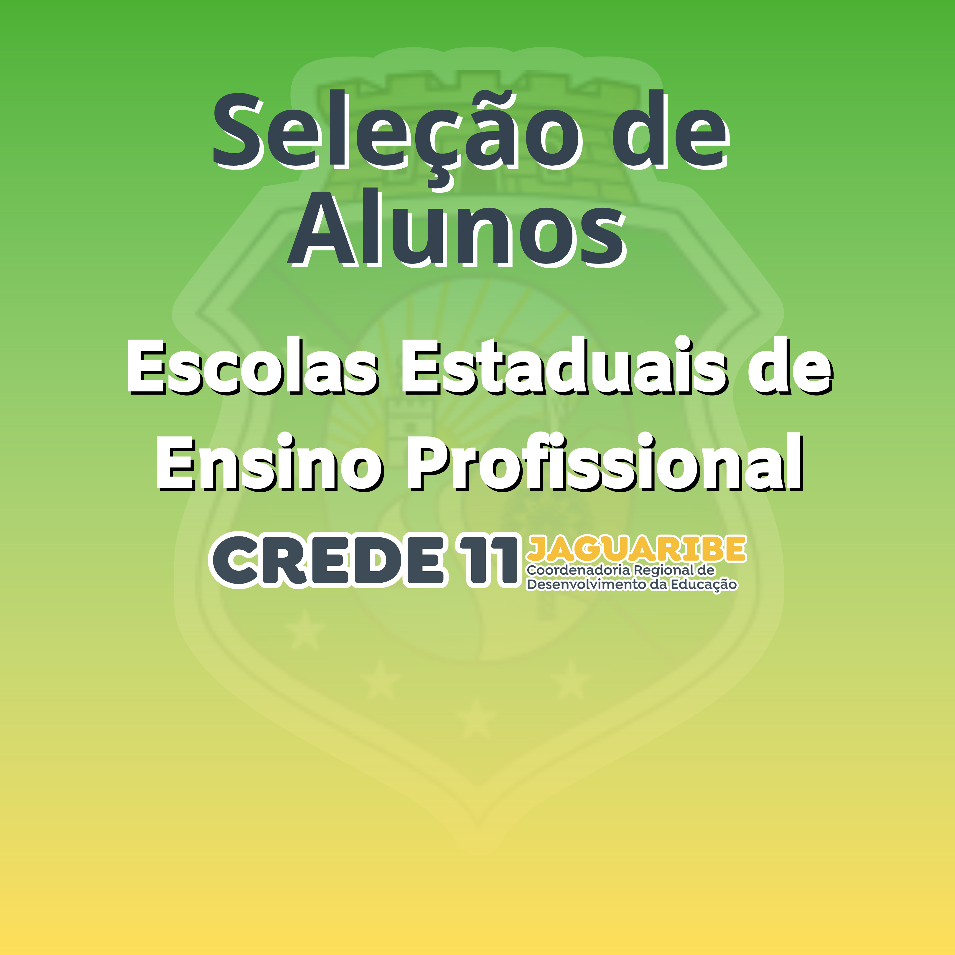 SELEÇÃO DE ALUNOS ESCOLAS DE ESTADUAIS DE ENSINO PROFISSIONAL