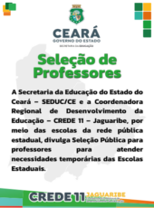 Crede 11 divulga seleção pública para carências temporárias de professores 2024